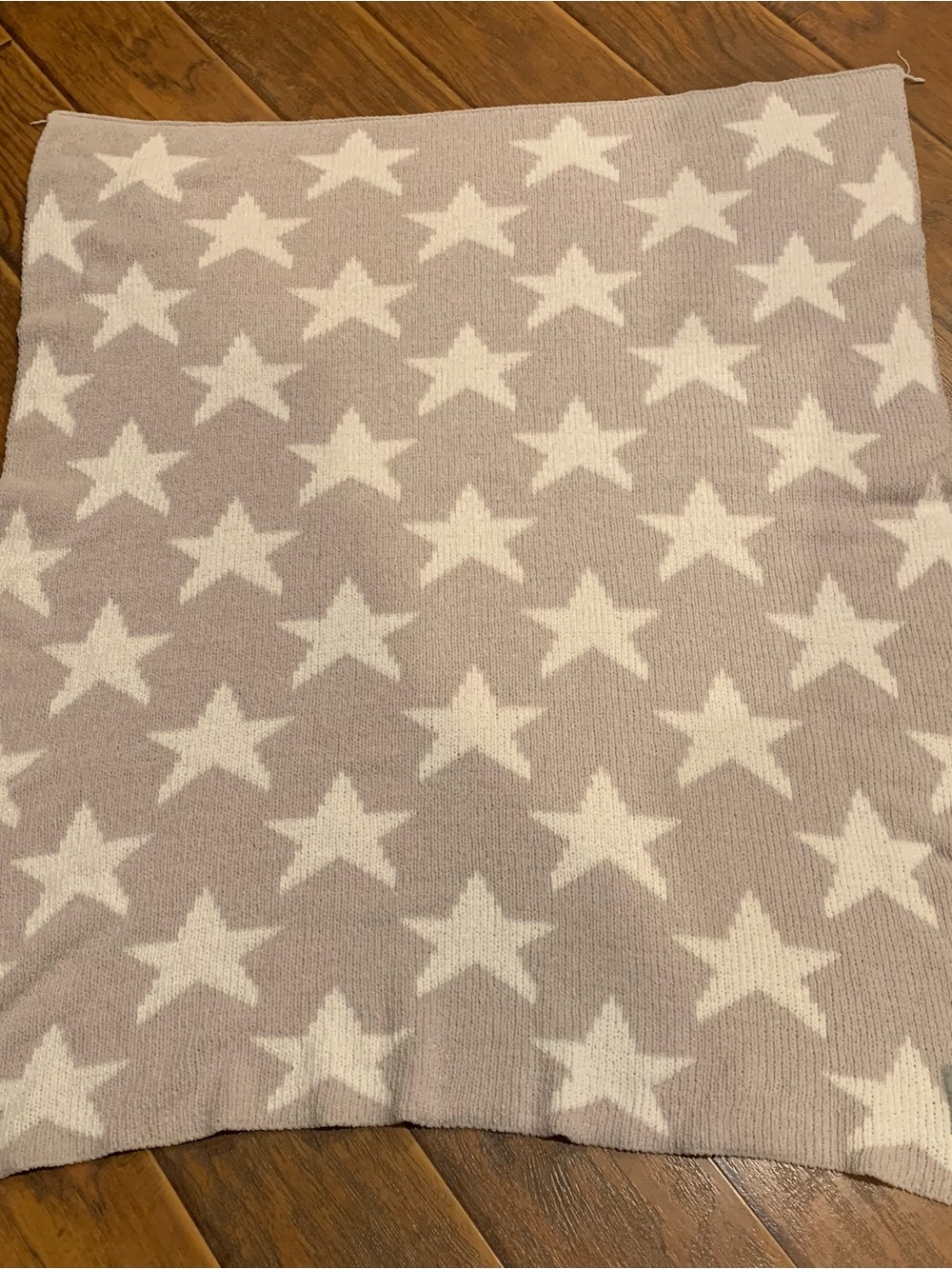 Living Textiles Grey Stars Chenille Soft Baby Blanket Reversible Throw Stroller